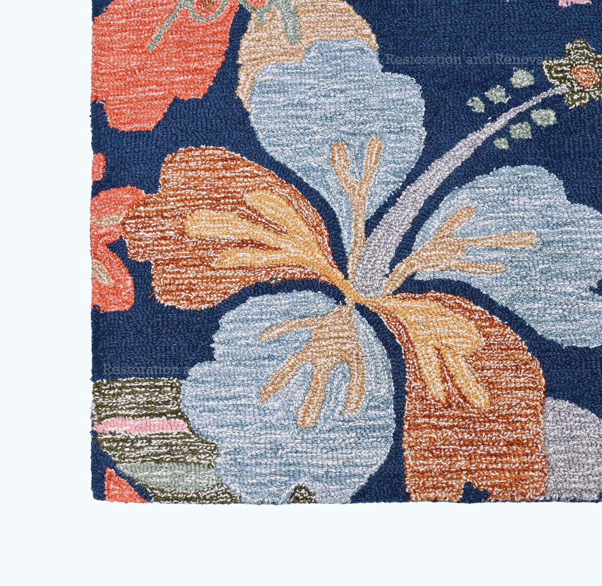 Floral Handmade Wool Area Rug - Vibrant Blossom Design