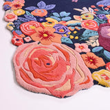 Handmade Floral Irregular Wool Area Rug