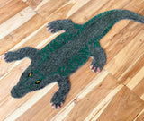 Handmade 100% Wool with Lifelike Crocodile Inspired Animal Print Design Area rug