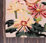 Modern Hand-Tufted Floral Wool Area Rug | Captivating Bird on Flower Bloom