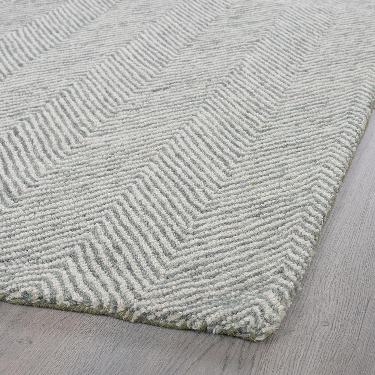 Modern Herringbone Chevron Collection Handmade Wool Area Rug - Durable for High Traffic, Contemporary Design Rug