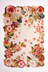 Handmade Colorful Roses Floral Wool Area Rug