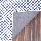 Modern Geometric Chic White and Blue, Diamond Pattern Wool Area Rug