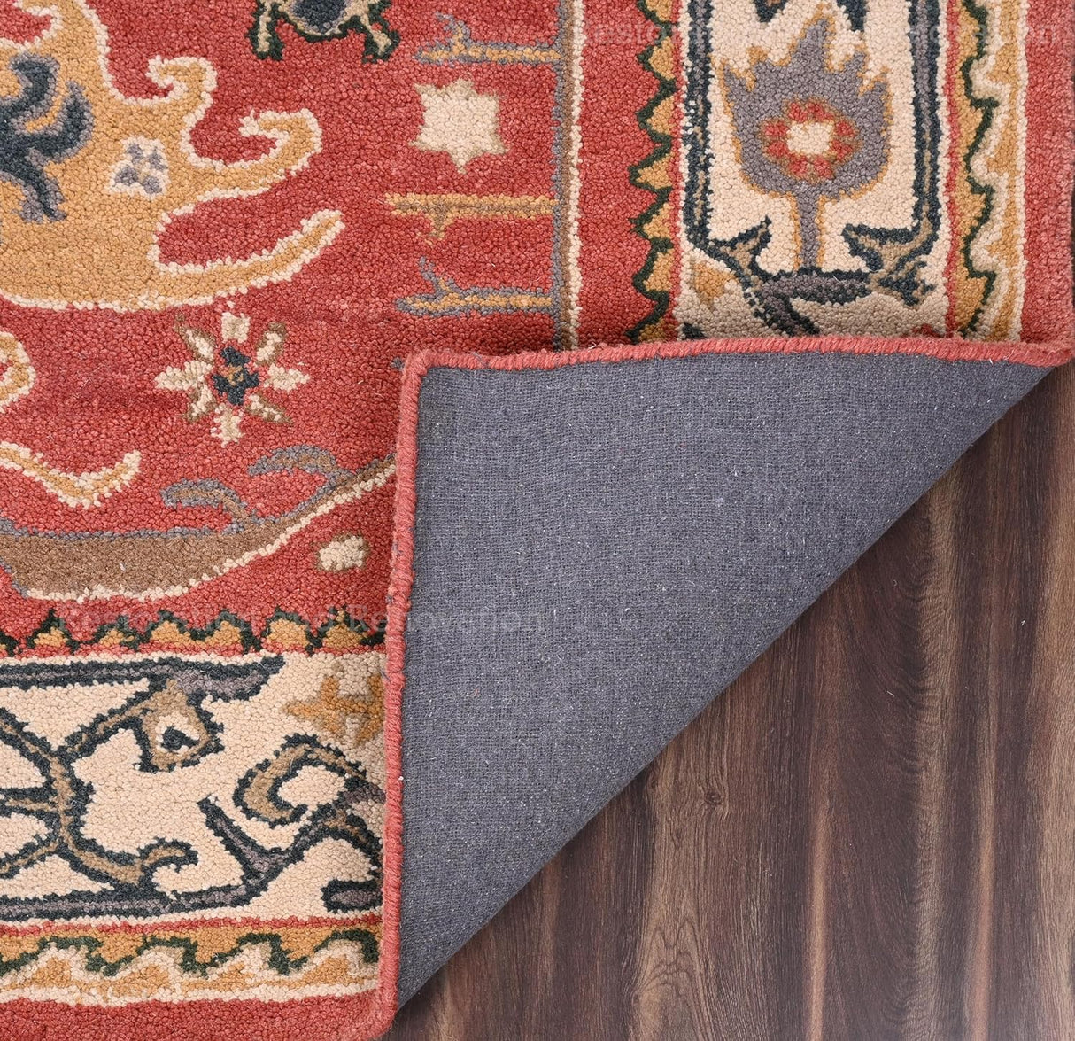 Traditional Chia Chenin Wool Area Rug | Handmade, Oriental Vintage Style Carpet