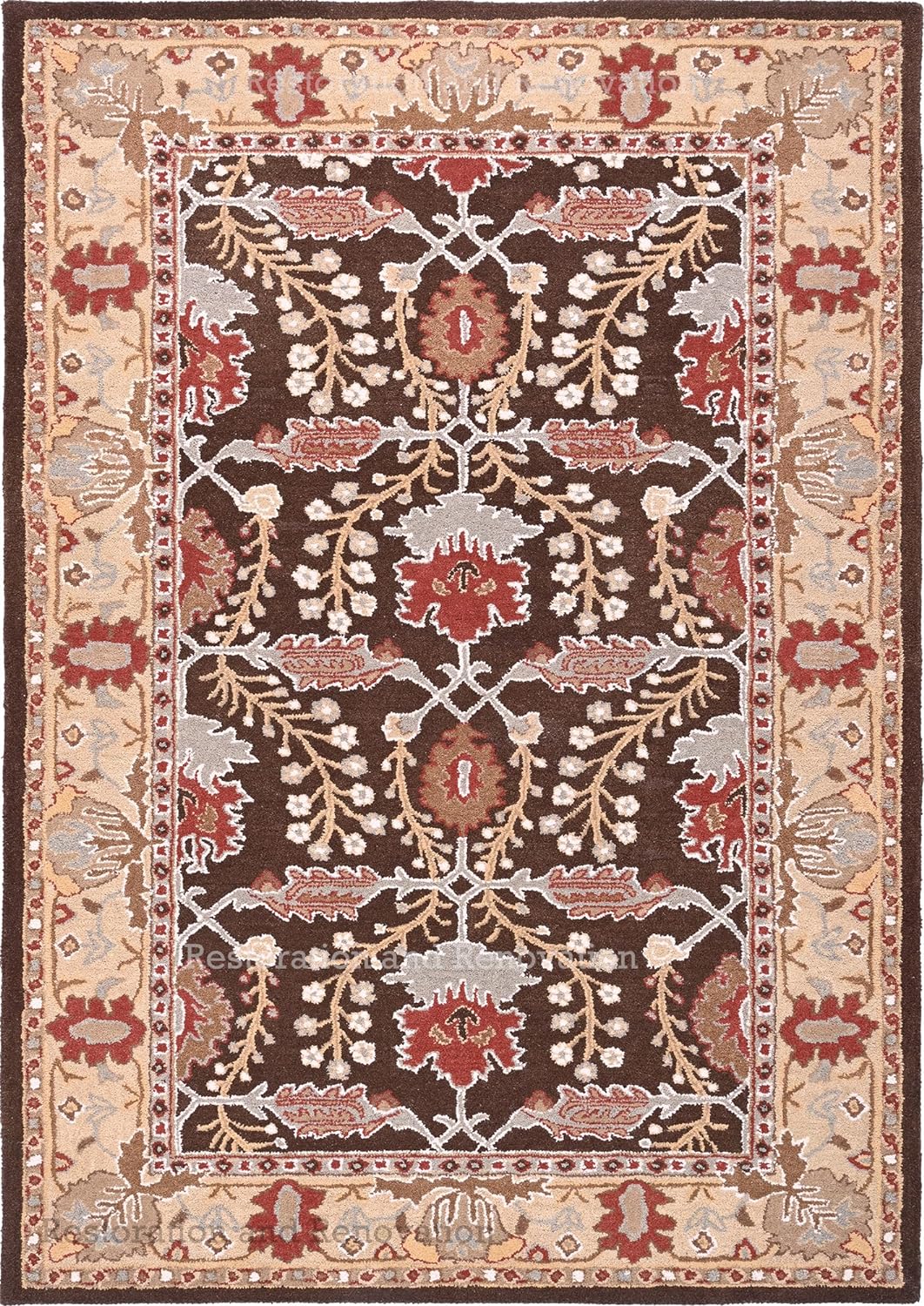 Traditional Handcrafted Area Rug, Classic Oriental Pattern