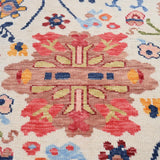 Hand-Knotted Oushak Wool Area Rug - Colorful, Traditional Pattern, Soft, Durable & Thick Carpet