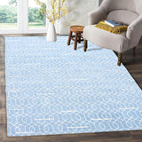 Modern Hand-Tufted Geometric Patterned Wool Area Rug for Living Room, Bedroom, and Home Décor – Soft and Plush Carpet for Cozy and Stylish Interiors