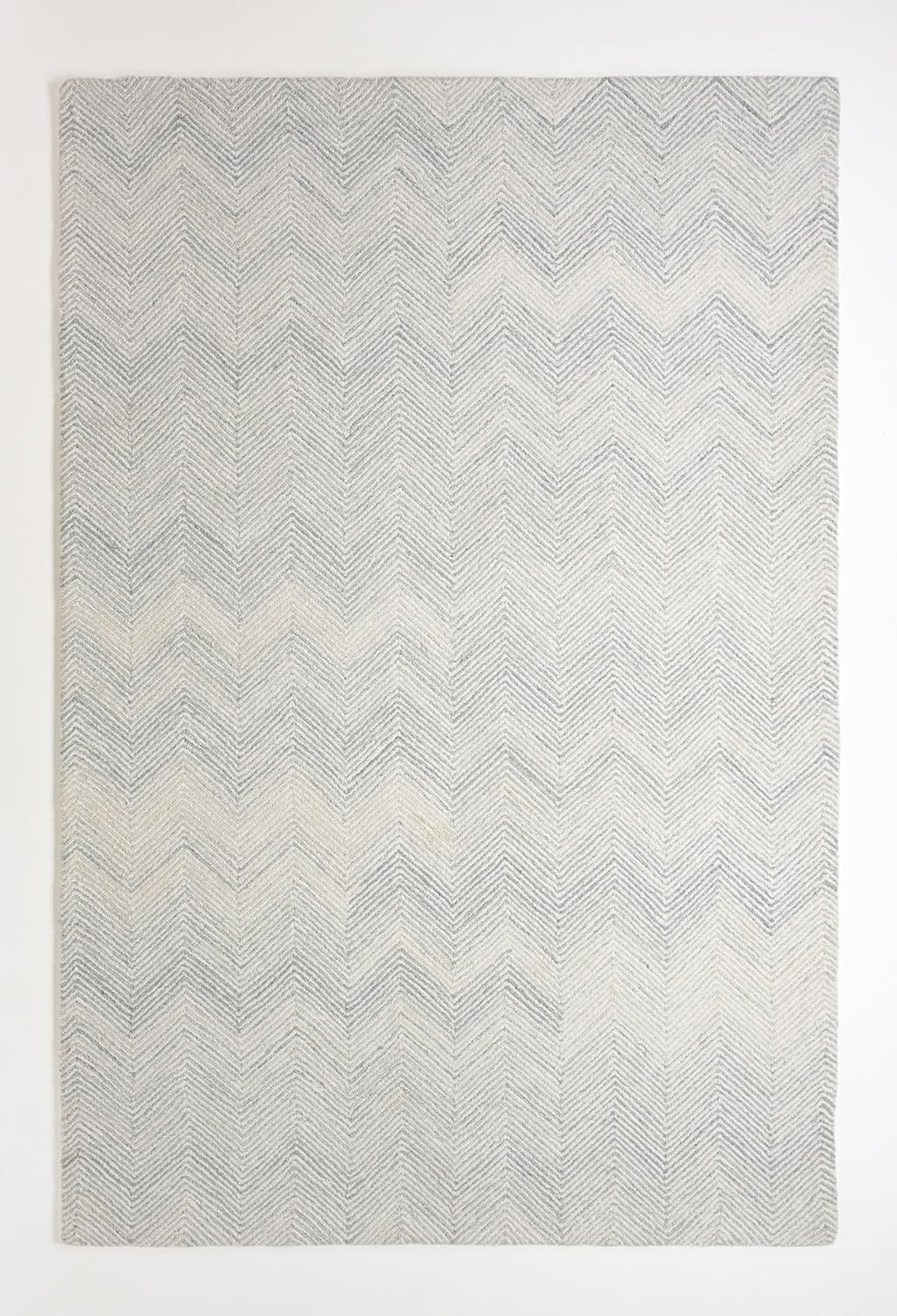 Modern Herringbone Chevron Collection Handmade Wool Area Rug - Durable for High Traffic, Contemporary Design Rug