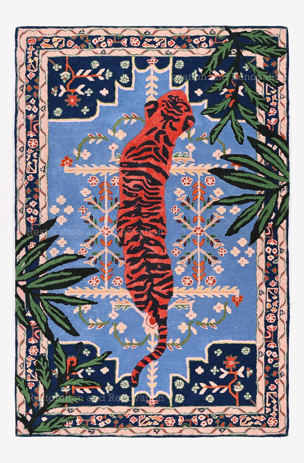 Hand Tufted Bengal Tiger Animal Print Wool Area Rug