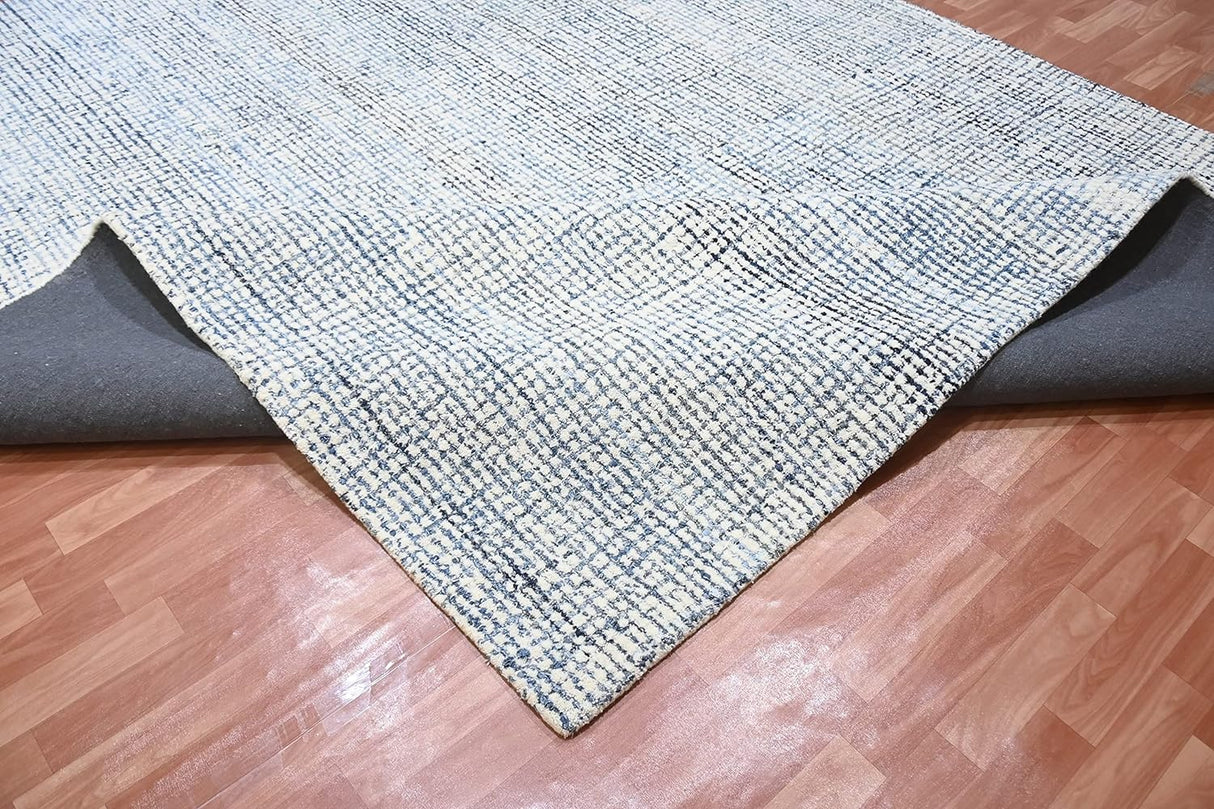 New Hand Made Floral, Kids, Modern, Herringbone Wool Area Rug