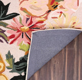 Modern Hand-Tufted Floral Wool Area Rug | Captivating Bird on Flower Bloom