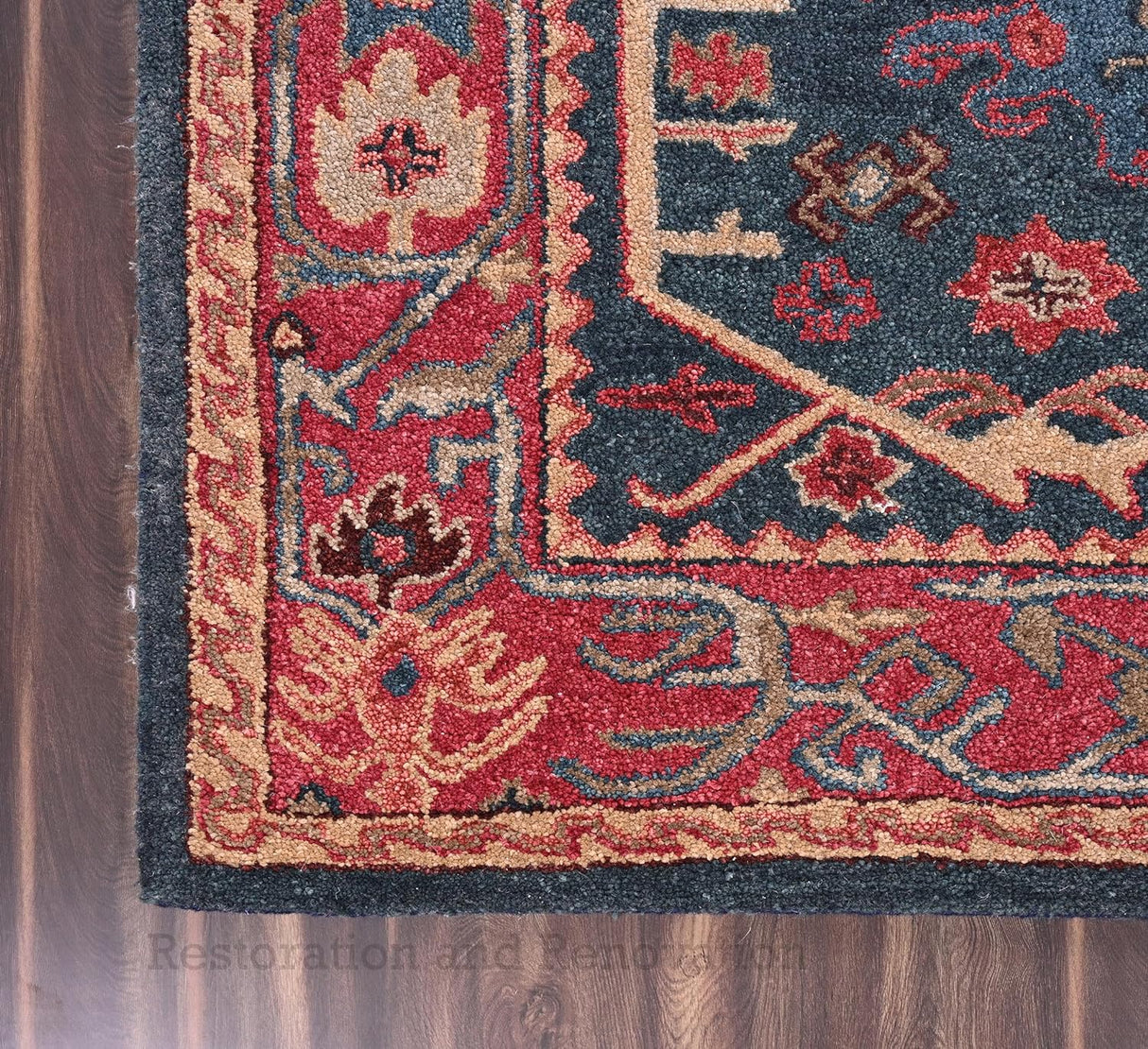 Traditional Chia Chenin Wool Area Rug | Handmade, Oriental Vintage Style Carpet