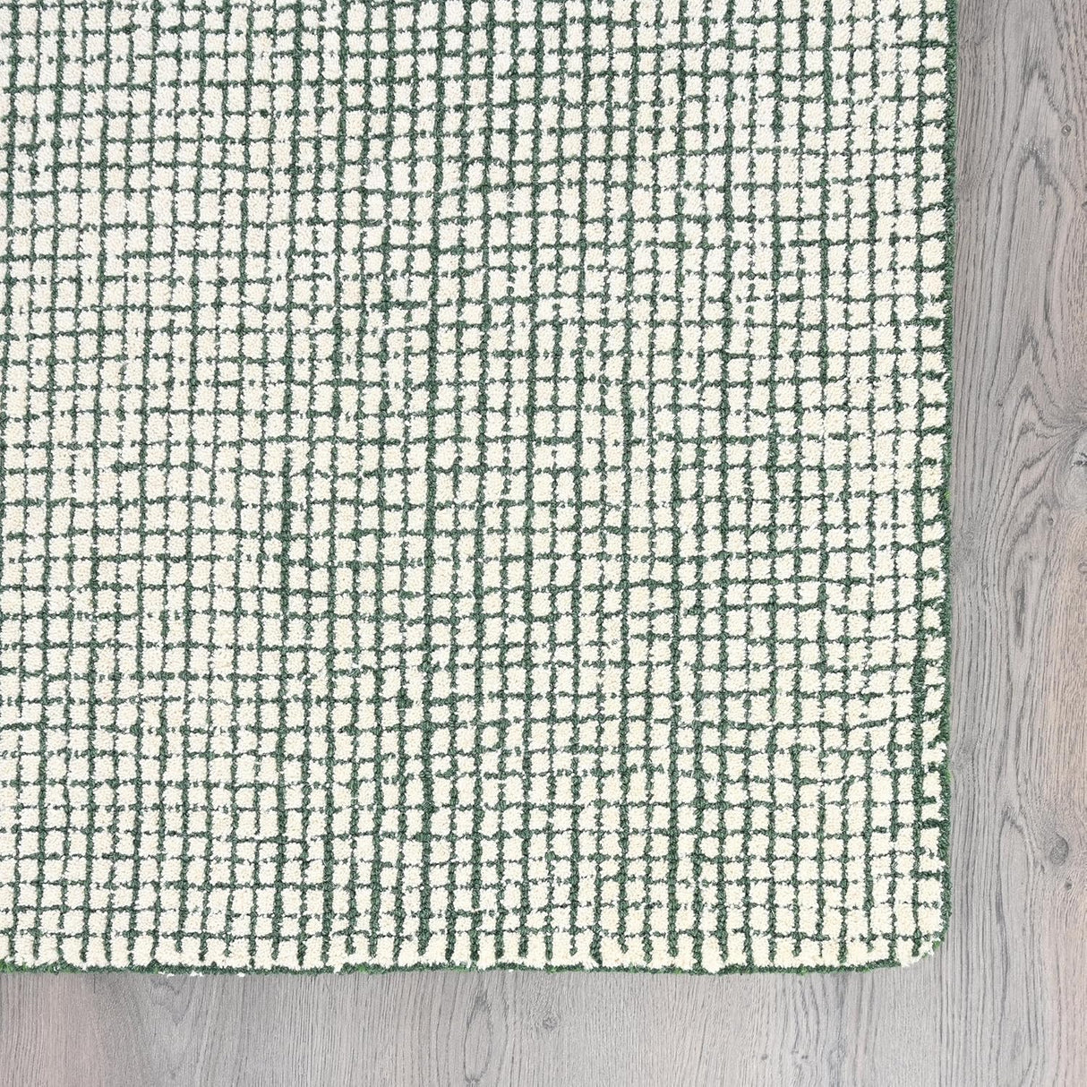 Handmade Wool Area Rug with Modern Grid Pattern | Thick, Soft, and Durable Carpet