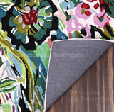 Handmade Floral Wool Area Rug |Colorful Botanical & Flower Pattern