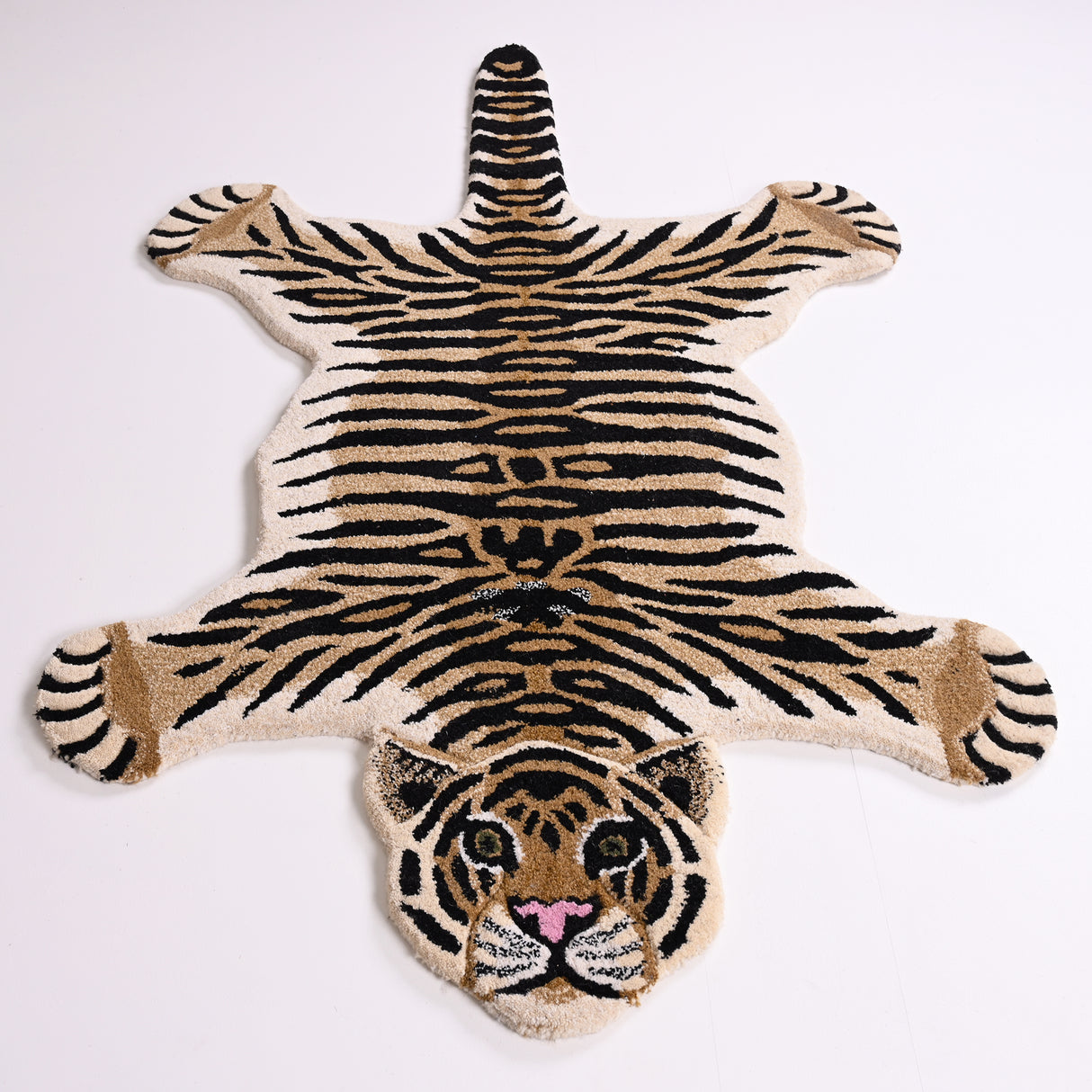 Premium Hand-Tufted Tiger Wool Area Rug - Soft, Plush & Durable Animal Print Carpet