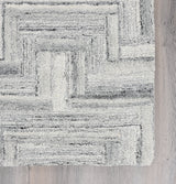 New Hand Made Floral, Kids, Modern, Herringbone Wool Area Rug