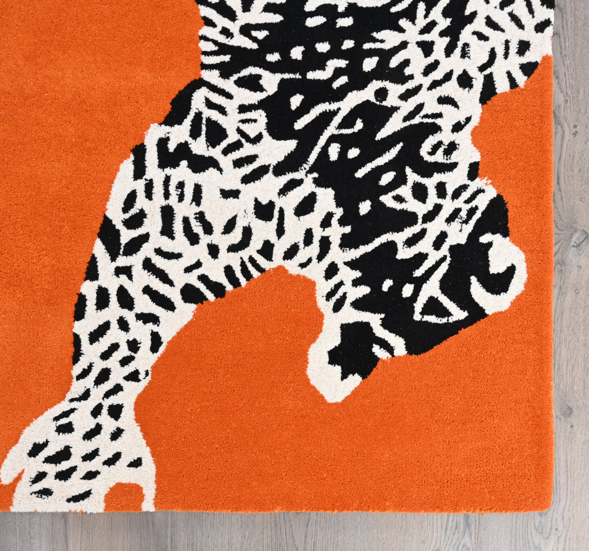 Climbing Jaguar Modern Handmade Wool Area Rug