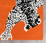 Climbing Jaguar Modern Handmade Wool Area Rug