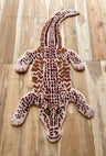 Handmade 100% Wool with Lifelike Crocodile Inspired Animal Print Design Area rug