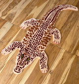 Handmade 100% Wool with Lifelike Crocodile Inspired Animal Print Design Area rug