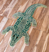 Handmade 100% Wool with Lifelike Crocodile Inspired Animal Print Design Area rug