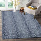 Antelope Cheetah Blue Animal Contemporary Handmade 100% Woolen Area Rugs