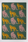 Hand-Tufted Catwalk-Inspired Jungle Safari Cat Wool Area Rug - Animal Print, Plush & Thick Green Carpet