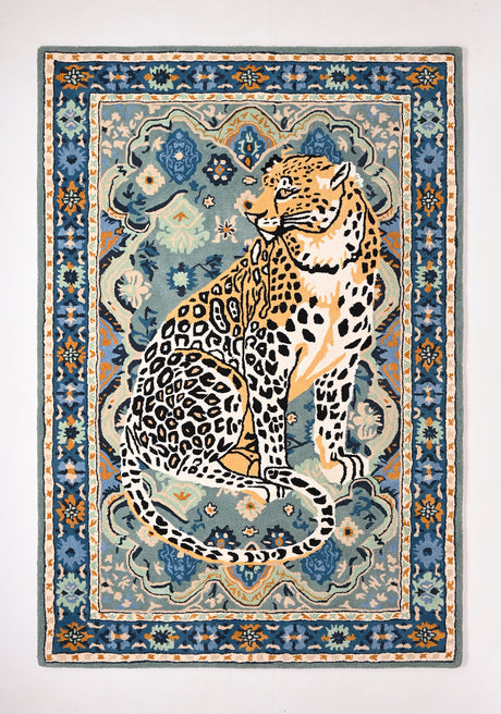 Handmade Cheetah Wool Area Rug