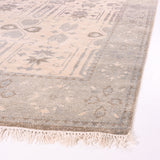 Hand-Knotted Geometric Oushak Wool Area Rug